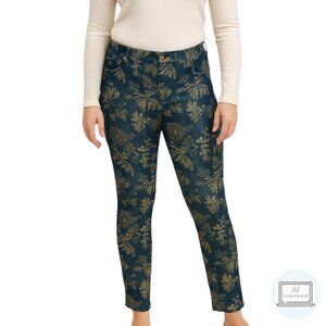 Lauren Ralph Lauren Jeans Modern Straight Ankle Floral Stretch Denim Size 10